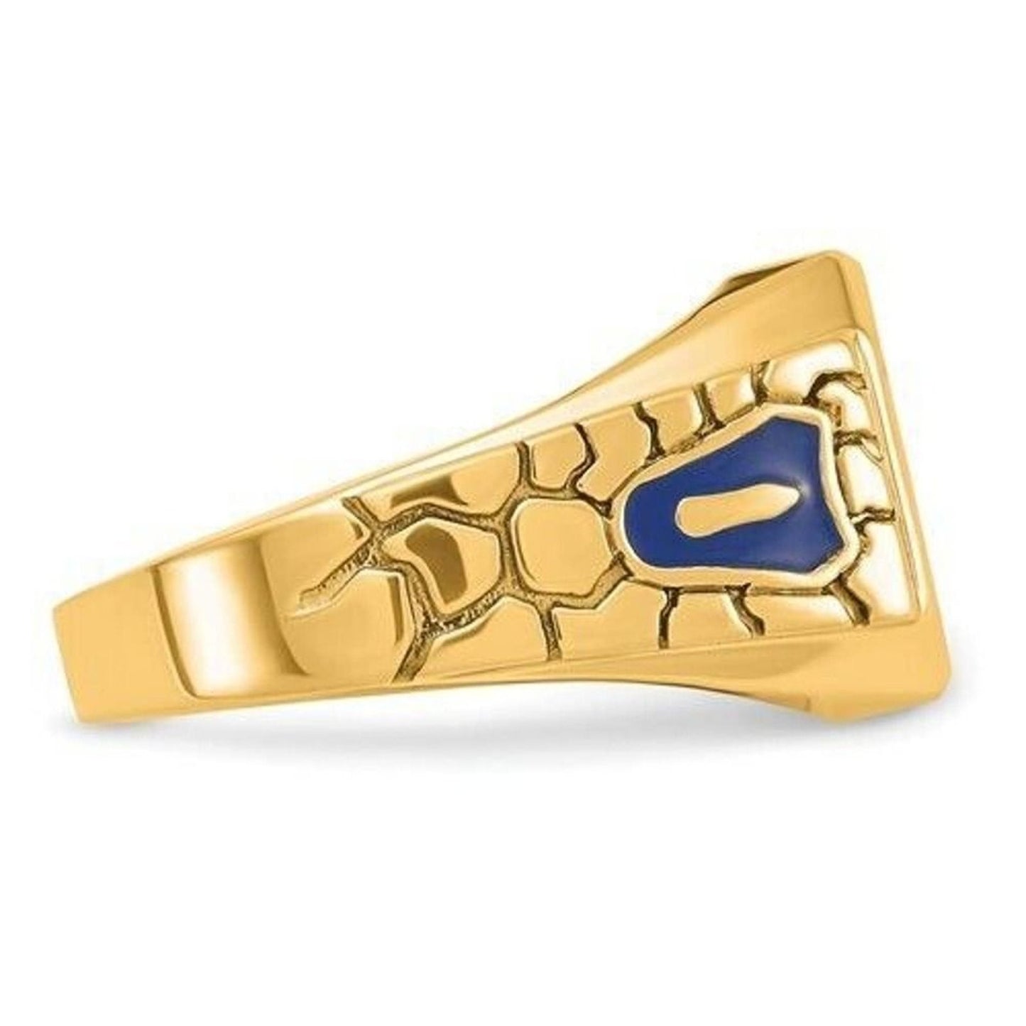 10k Yellow Gold Lab Created Sapphire Masonic Ring