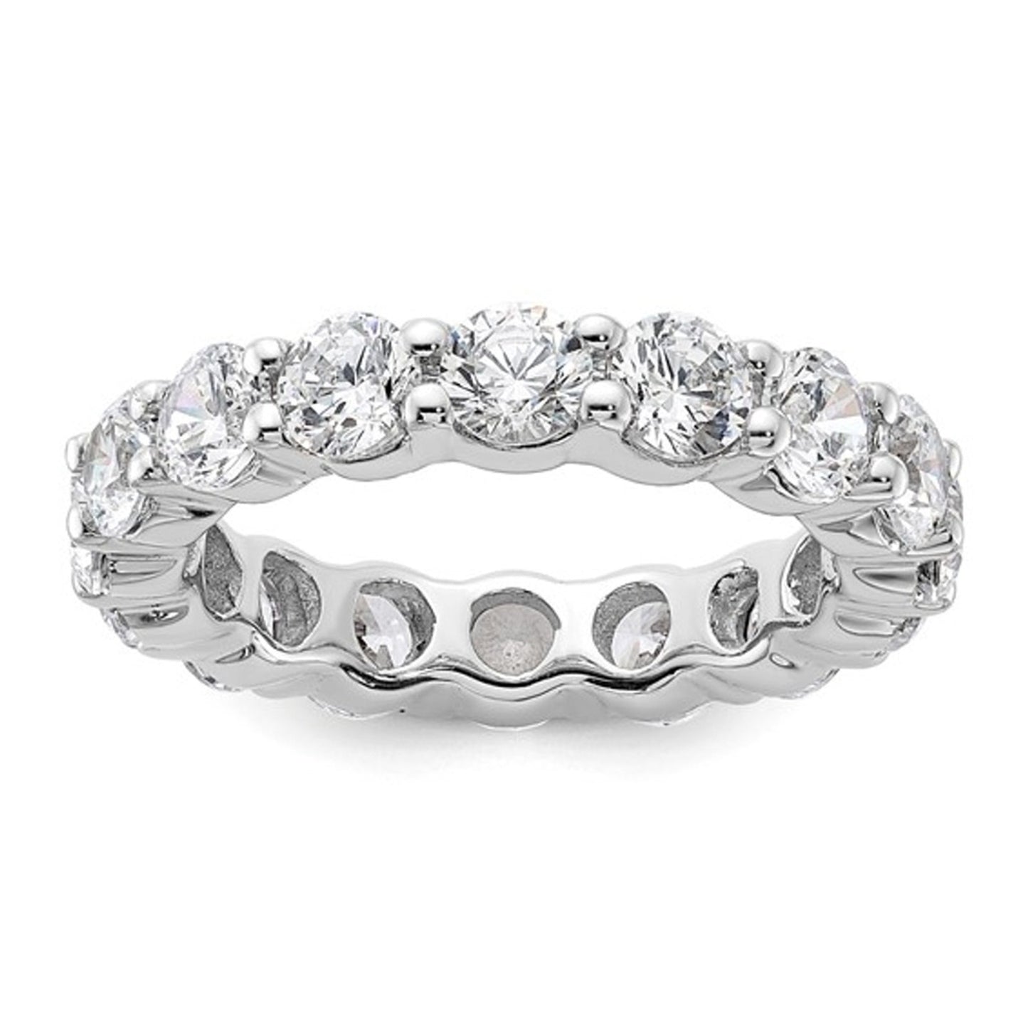 Shop 14K White Gold Eternity Band with 4 carats of natural SI2-I1 (H/I) diamonds