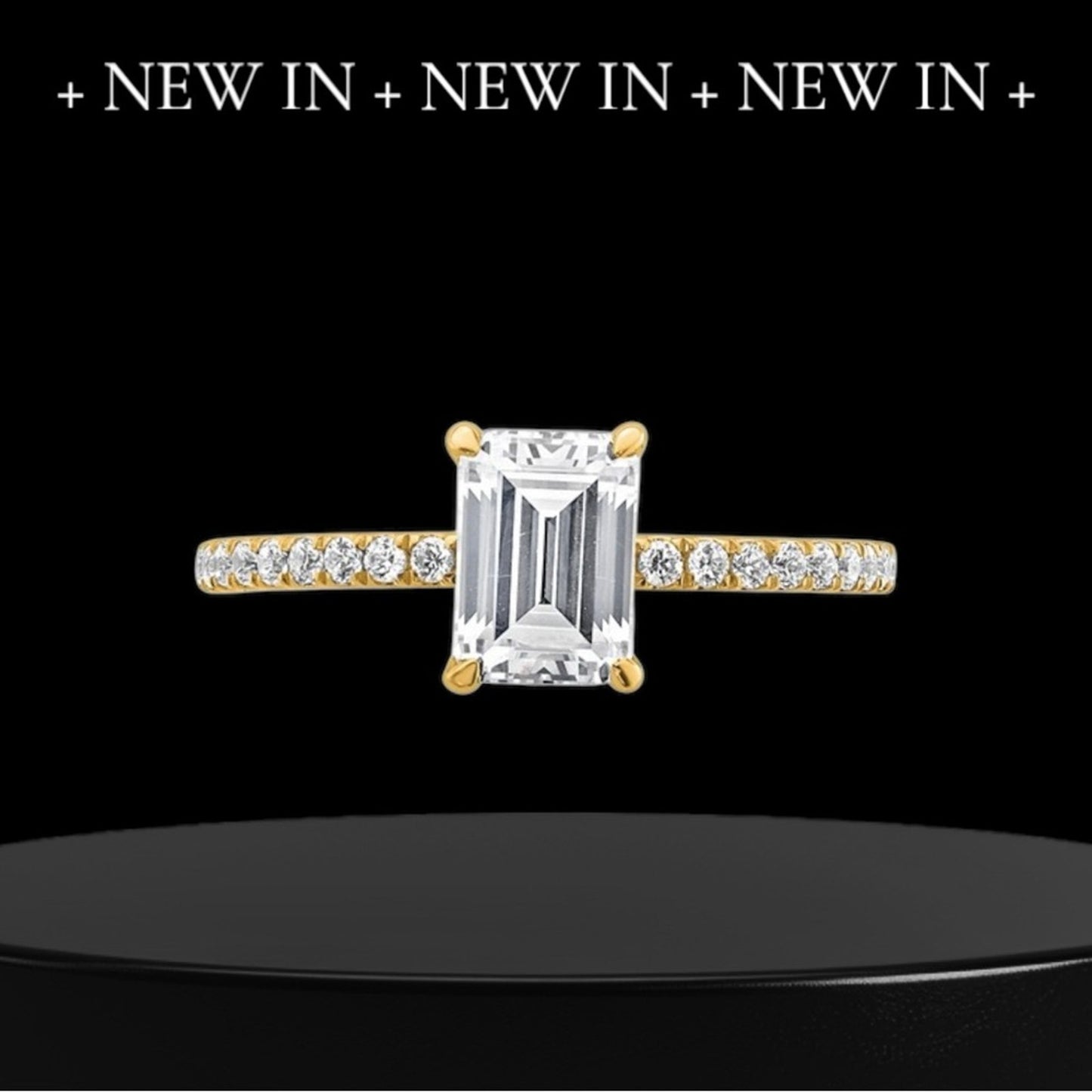 14K Yellow Gold 1.4 CT Emerald Cut Certified Lab Grown Diamond Engagement Ring