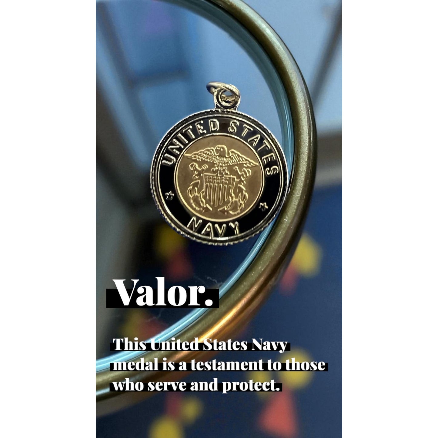 14K Yellow Gold U.S. Navy Disc Pendant – Officially Licensed | Made in USA