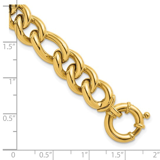 14k Gold 10.75mm Figaro Chain 8 inch Bracelet by HERCO