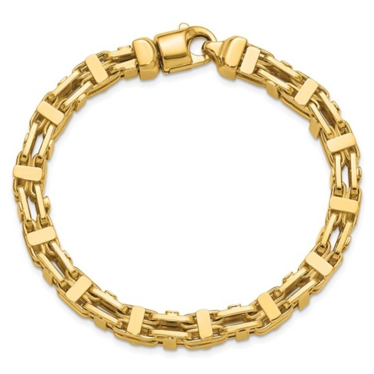 Leslie’s 14K Yellow Gold Polished Link Men's Bracelet | 8.5” | 21.18g | Made in Italy