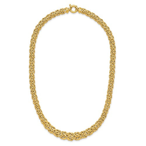 18K Gold TAPERED BYZANTINE CHAIN, 18 inches long