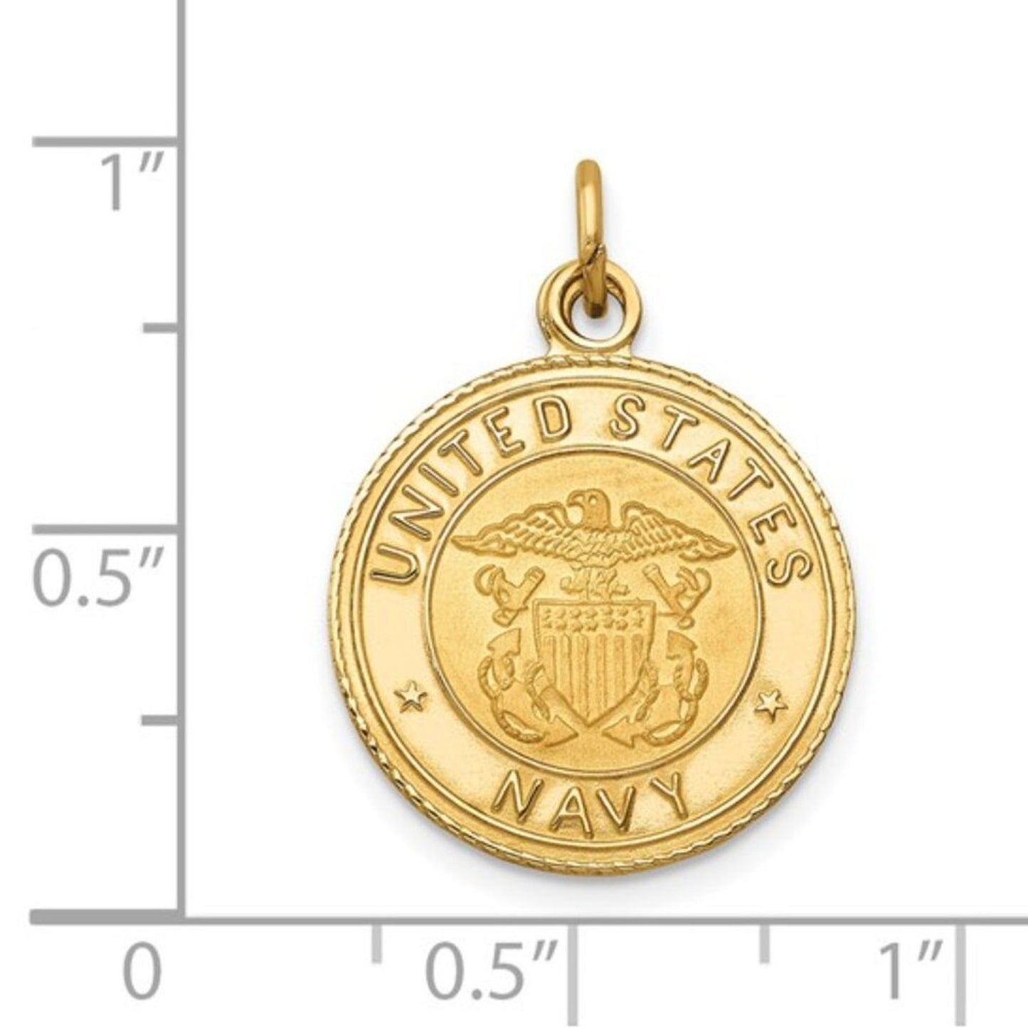 14K Yellow Gold U.S. Navy Disc Pendant – Officially Licensed | Made in USA