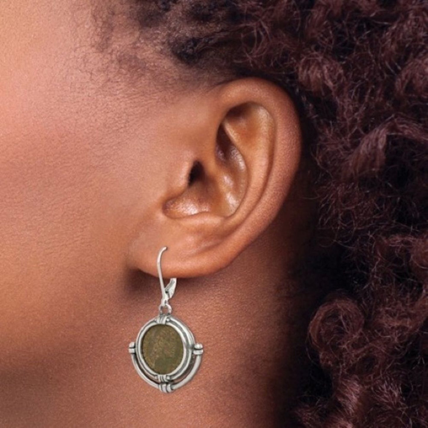 .925 Sterling Silver Ancient Coin Earrings with Certificate of Authenticity