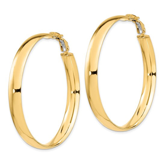 Leslie's 14K 6mm High Polished Omega Back Hoop Earrings