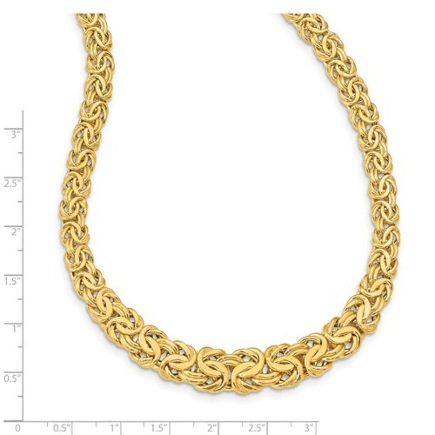 14k Gold Graduated Byzantine Necklace, Brand New-