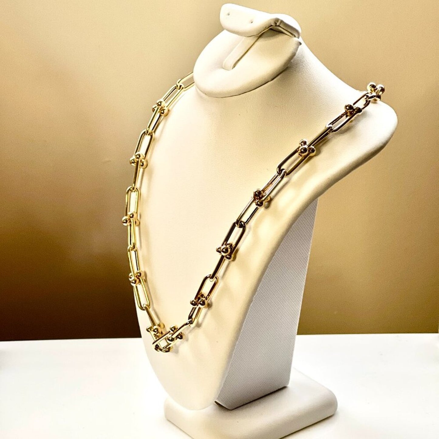 New 14K Gold Polished Fancy Open Link Necklace, By Leslies Jewelry