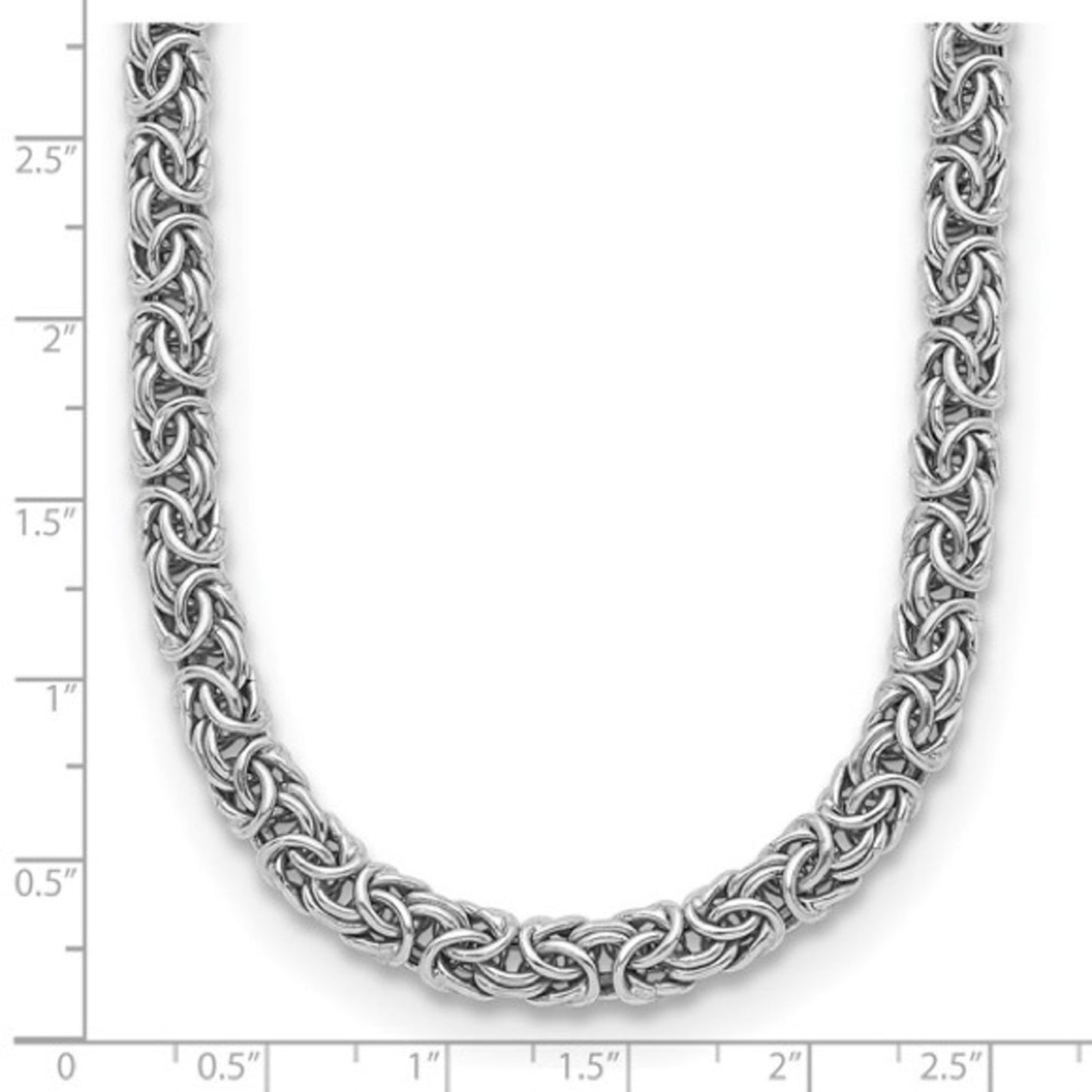 Herco Sterling Silver Byzantine Necklace – 18 inches long and 7.5mm wide