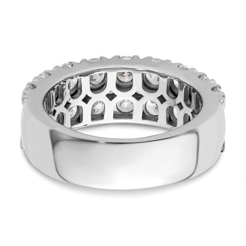 14K White Gold 3 Carat Lab Grown Diamond Double Row Band (VS/SI+, G+)