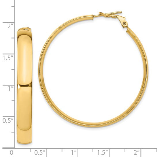 Leslie's 14K 6mm High Polished Omega Back Hoop Earrings