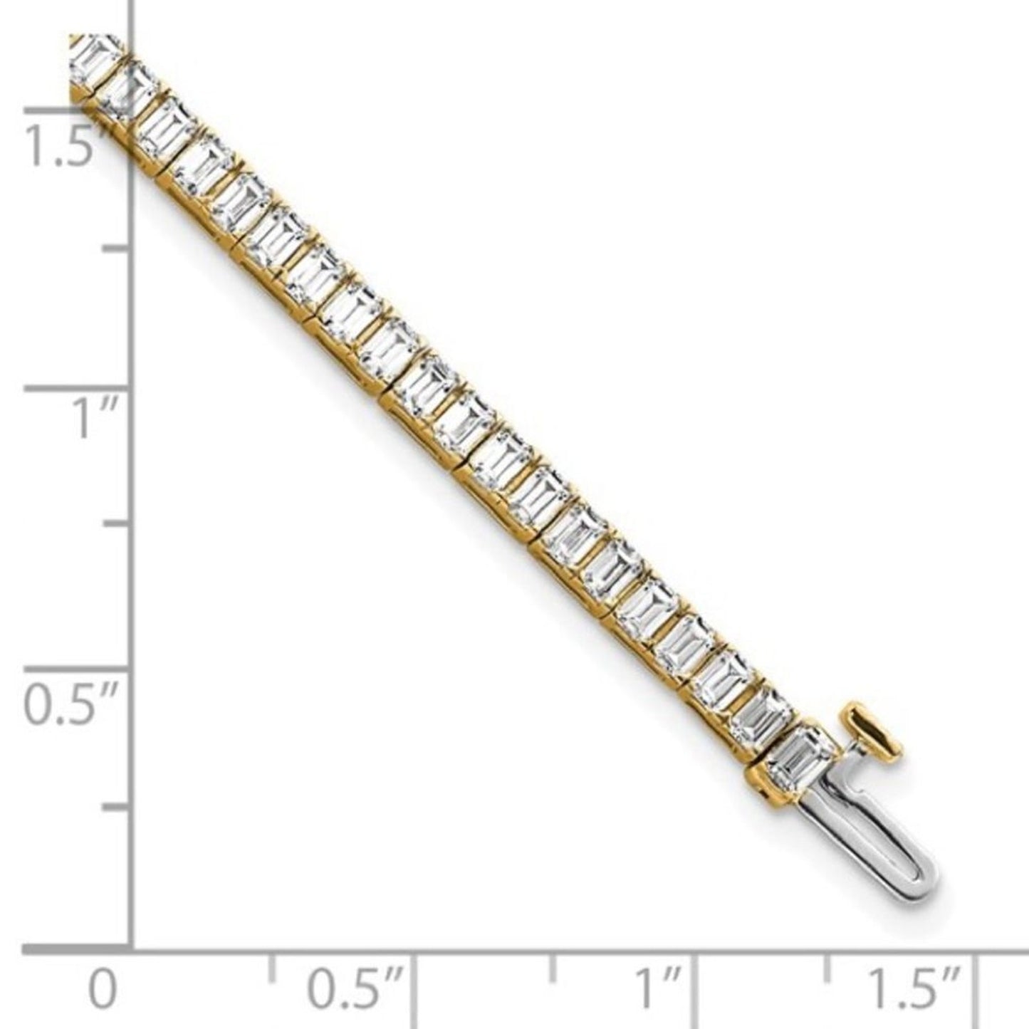 14K Yellow Gold 7ct Lab-Grown Diamond Tennis Bracelet – Bezel Set, 7"