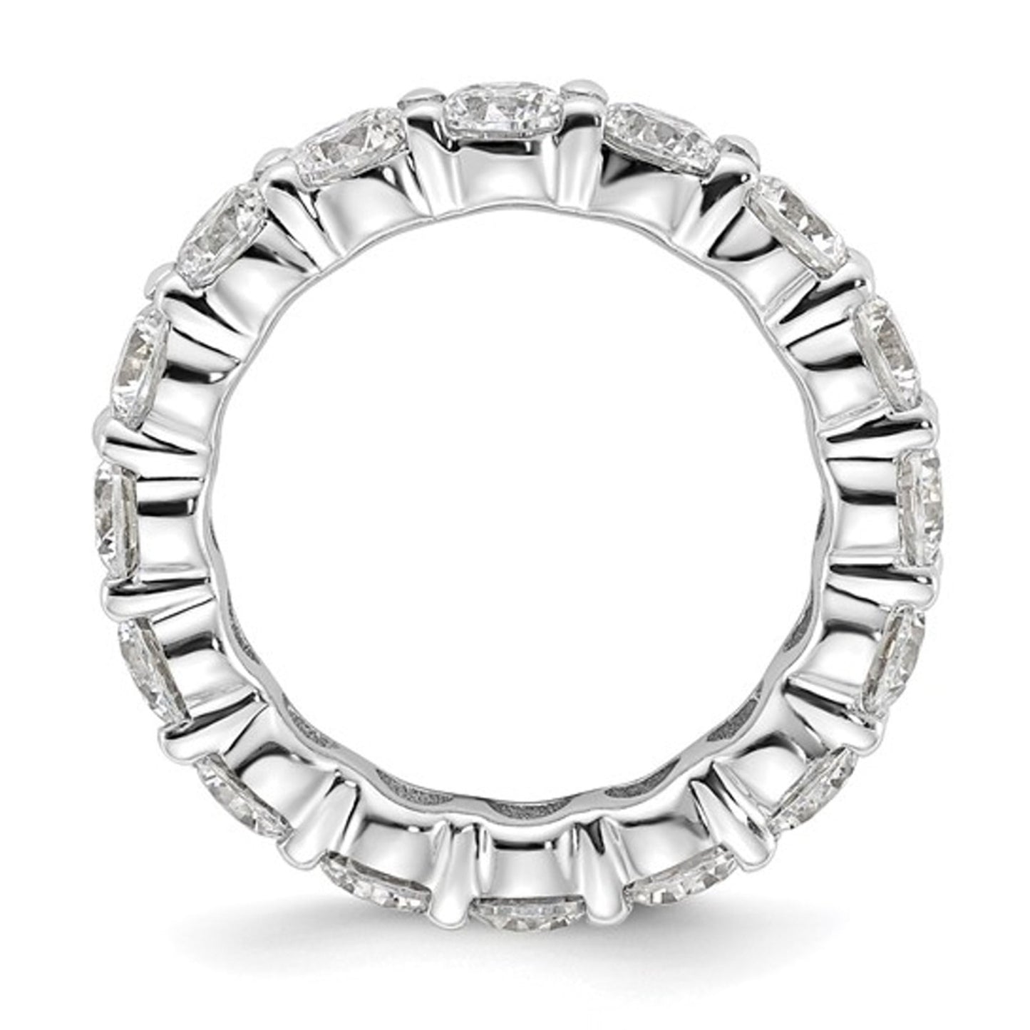 Shop 14K White Gold Eternity Band with 4 carats of natural SI2-I1 (H/I) diamonds