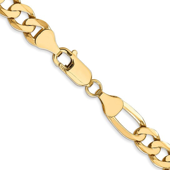 Leslie’s 14K Yellow Gold 24" Flat Figaro Chain – 7mm, Solid, 34.3g, Lifetime Guarantee
