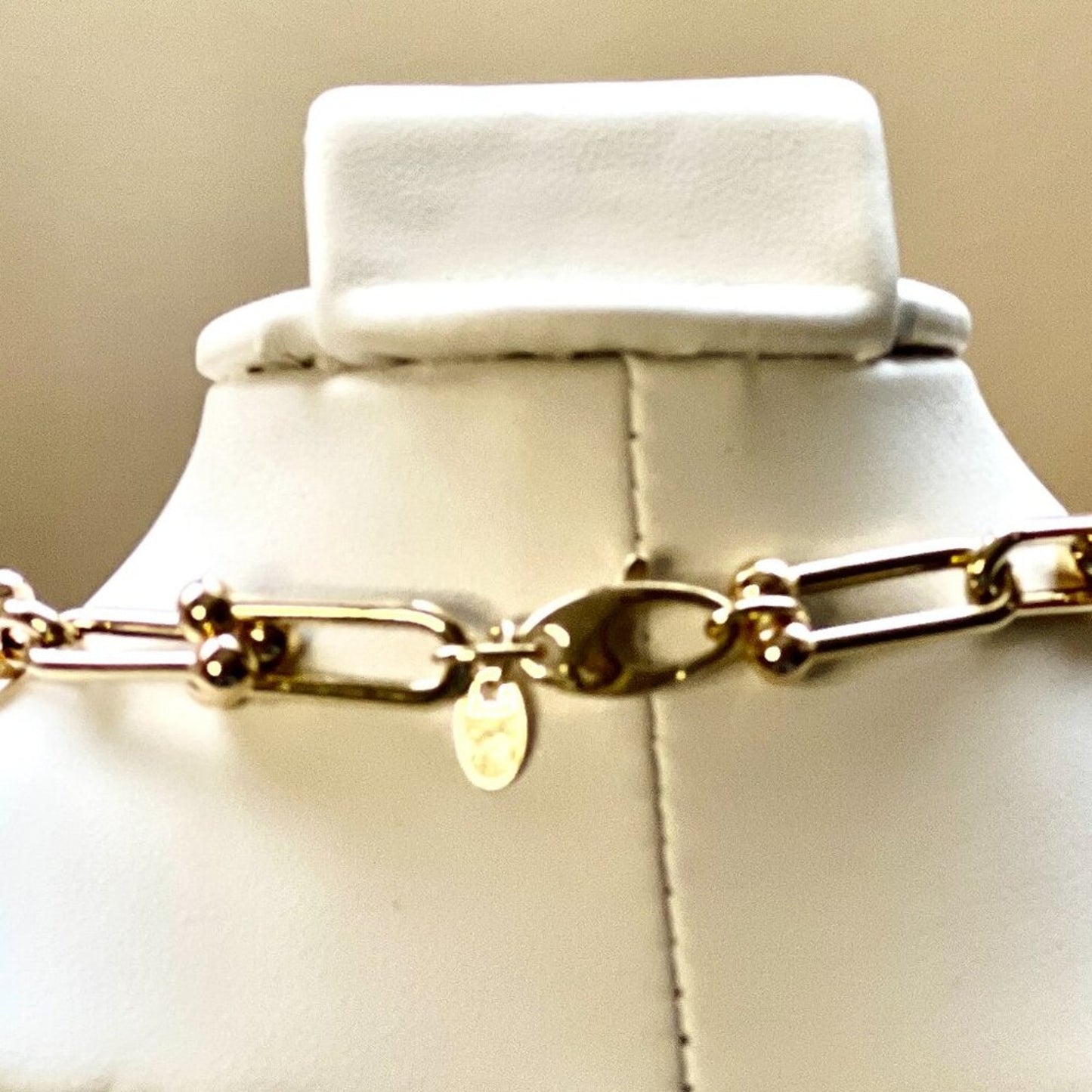 New 14K Gold Polished Fancy Open Link Necklace, By Leslies Jewelry