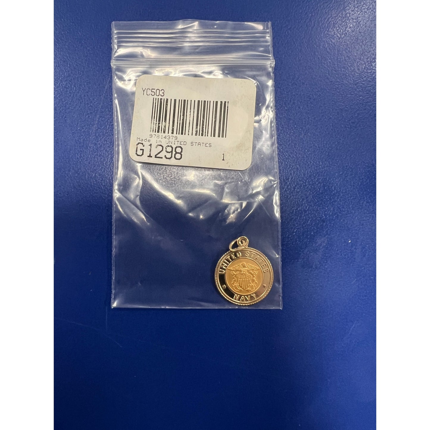 14K Yellow Gold U.S. Navy Disc Pendant – Officially Licensed | Made in USA