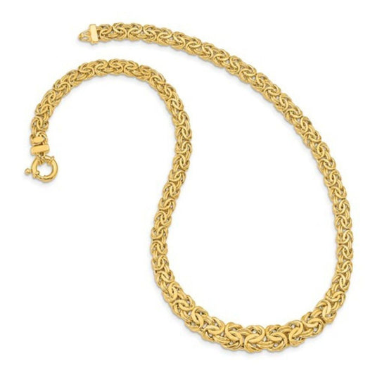 14k Gold Graduated Byzantine Necklace, Brand New-