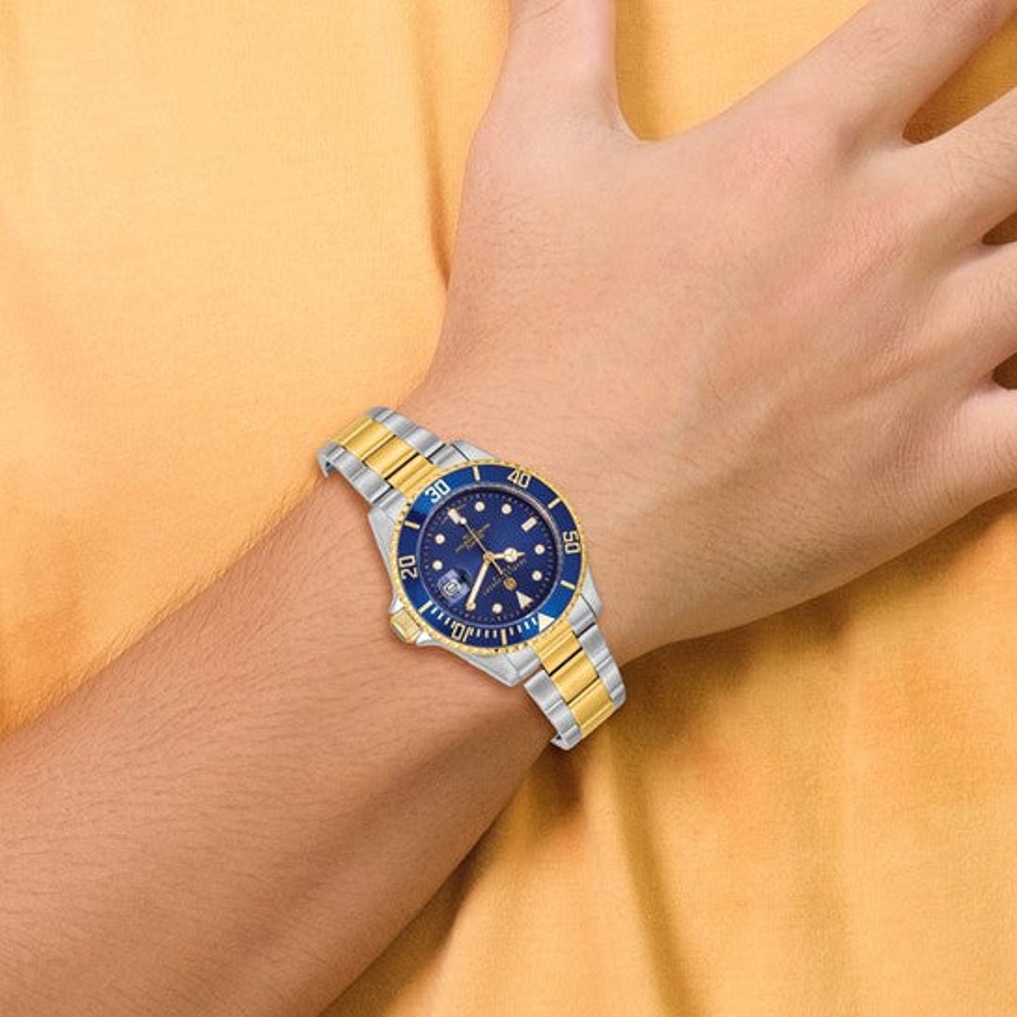 Men’s Charles Hubert Two-Tone Stainless Steel Blue Dial Watch – 40mm | Japanese Quartz