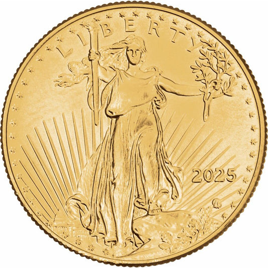 2025 1/2 oz American Gold Eagle Coin – $25 BU | 22K Gold | 40th Anniversary Release