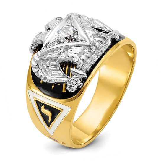 IBGoodman 14k Two-Tone Diamond Masonic Ring 32°