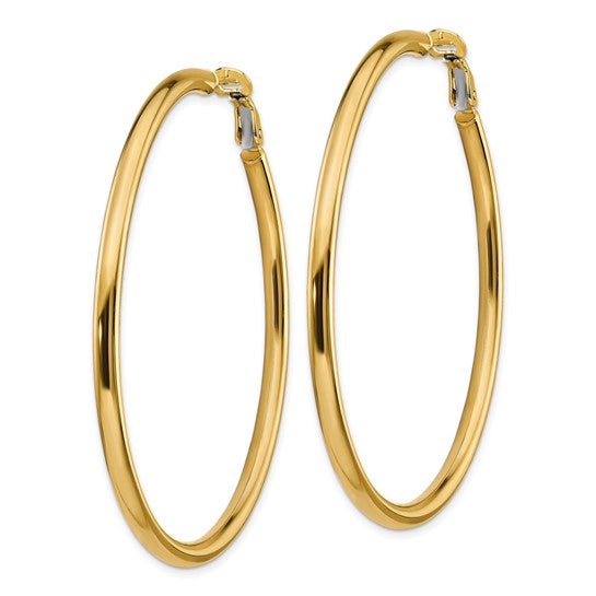 10k Gold Large Hoop Earrings with Omega Backs