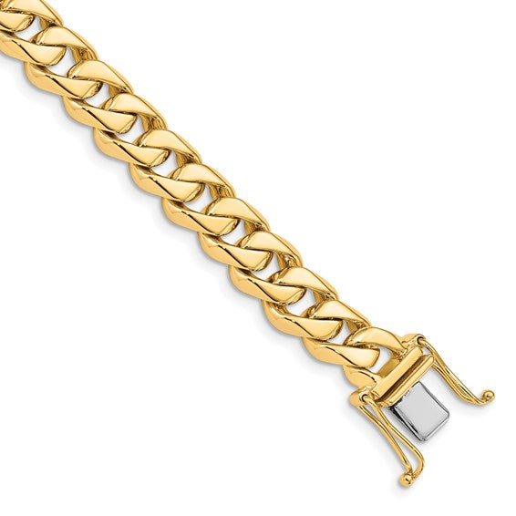 Solid 10K Yellow Gold 8.5mm Traditional Link Bracelet, 9” long, 43.82g