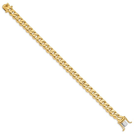 Solid 10K Yellow Gold 8.5mm Traditional Link Bracelet, 9” long, 43.82g