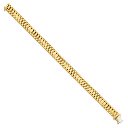 Luxury 14K Yellow Gold RLX-Style Bracelet, 8” long, 8mm wide, 23.94g