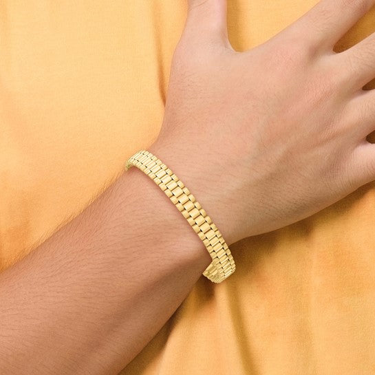 Luxury 14K Yellow Gold RLX-Style Bracelet, 8” long, 8mm wide, 23.94g