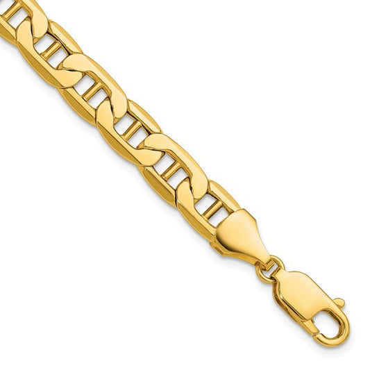 14k Gold Anchor Chain Bracelet, 9 inches long