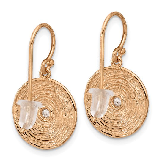 Herco 14K Rose Gold Diamond Swirl Circle Shephard Earrings