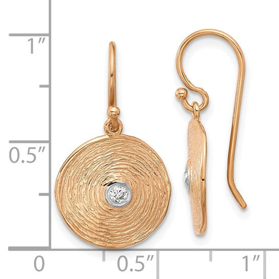 Herco 14K Rose Gold Diamond Swirl Circle Shephard Earrings