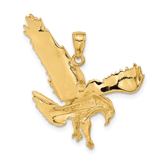 14k Gold Landing Eagle Pendant