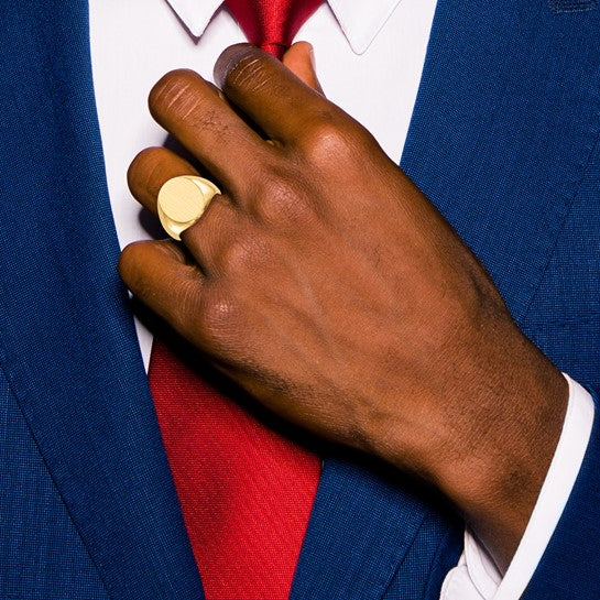 10k Gold Closed Back Signet Ring