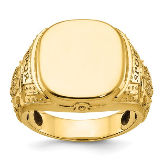 14k IBGoodman Men's Cushion Signet Ring