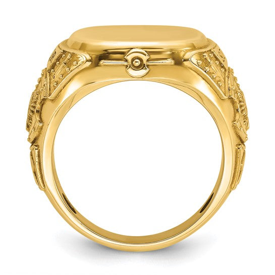 14k IBGoodman Men's Cushion Signet Ring