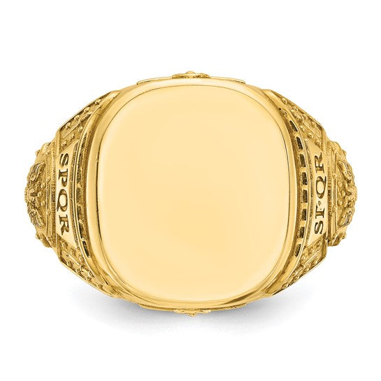 14k IBGoodman Men's Cushion Signet Ring