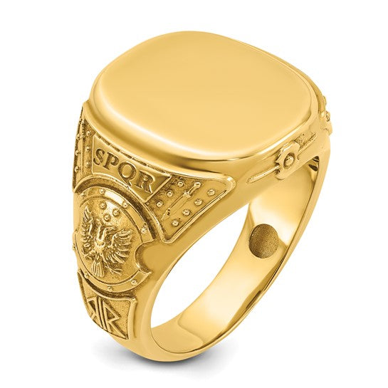 14k IBGoodman Men's Cushion Signet Ring