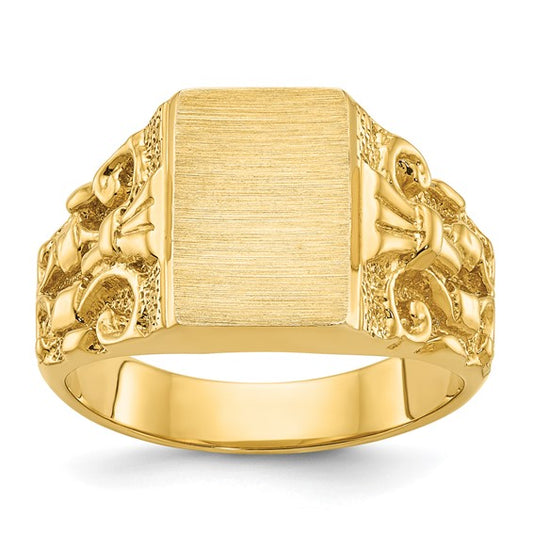 14k IBGoodman 13x9mm Men's Signet Ring