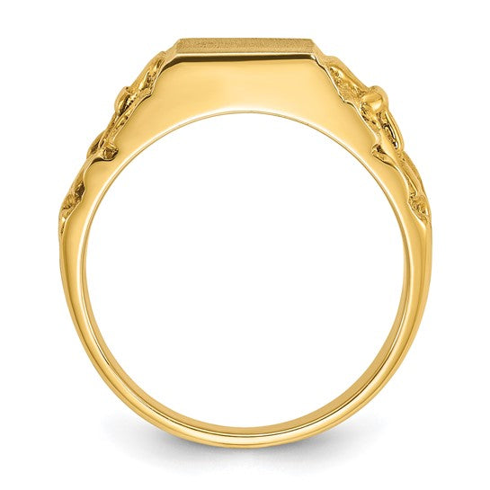 14k IBGoodman 13x9mm Men's Signet Ring