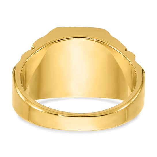 14k IBGoodman 13x9mm Men's Signet Ring