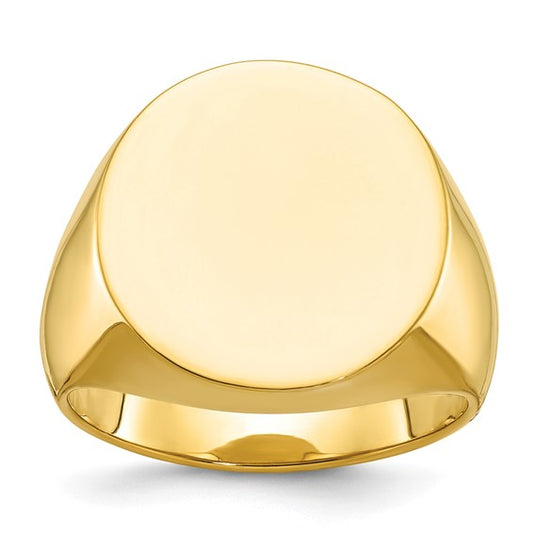 14k IBGoodman 20x18mm Men's Round Signet Ring