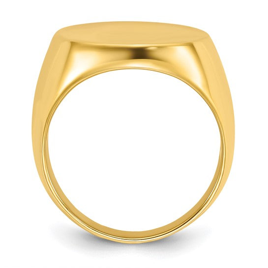 14k IBGoodman 20x18mm Men's Round Signet Ring