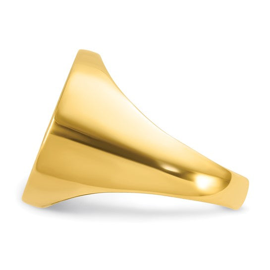 14k IBGoodman 20x18mm Men's Round Signet Ring
