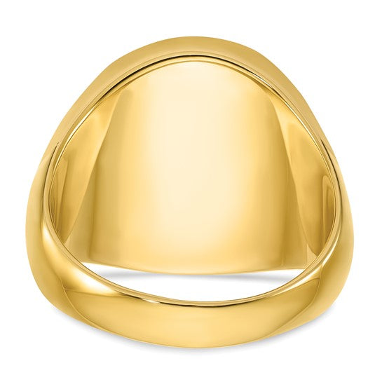 14k IBGoodman 20x18mm Men's Round Signet Ring