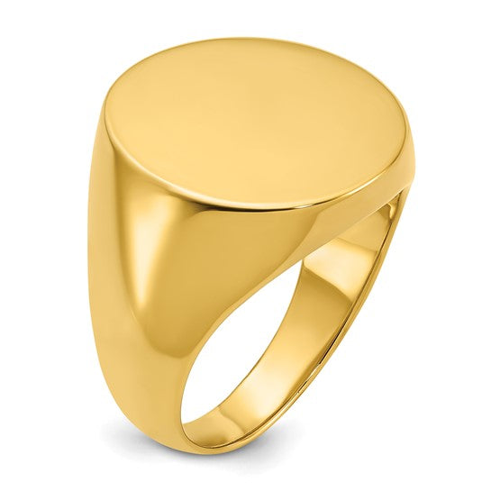 14k IBGoodman 20x18mm Men's Round Signet Ring