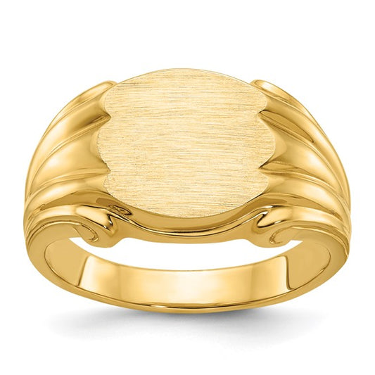 14k IBGoodman 12x10mm Men's Signet Ring