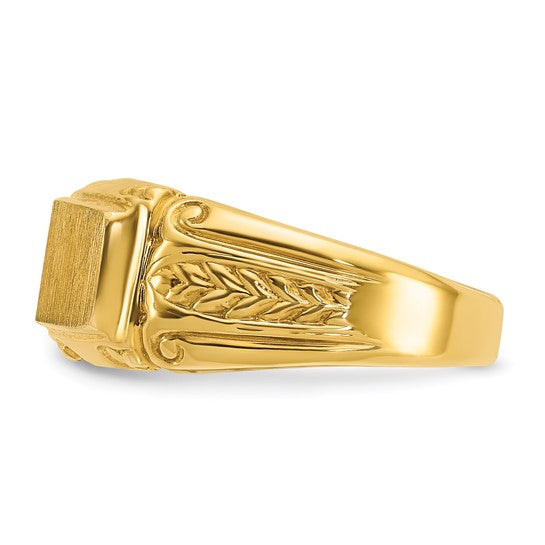 14k IBGoodman 15x7mm Men's Signet Ring