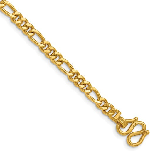 Herco 24K Polished 4.8mm Solid Figaro 20 Inch Chain