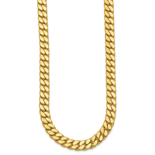 Leslie's 14K Two-tone CZ Polished Fancy Curb Necklace